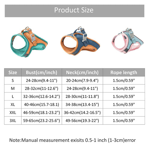 Arnés ajustable con correa y chaleco reflectante para Gatos