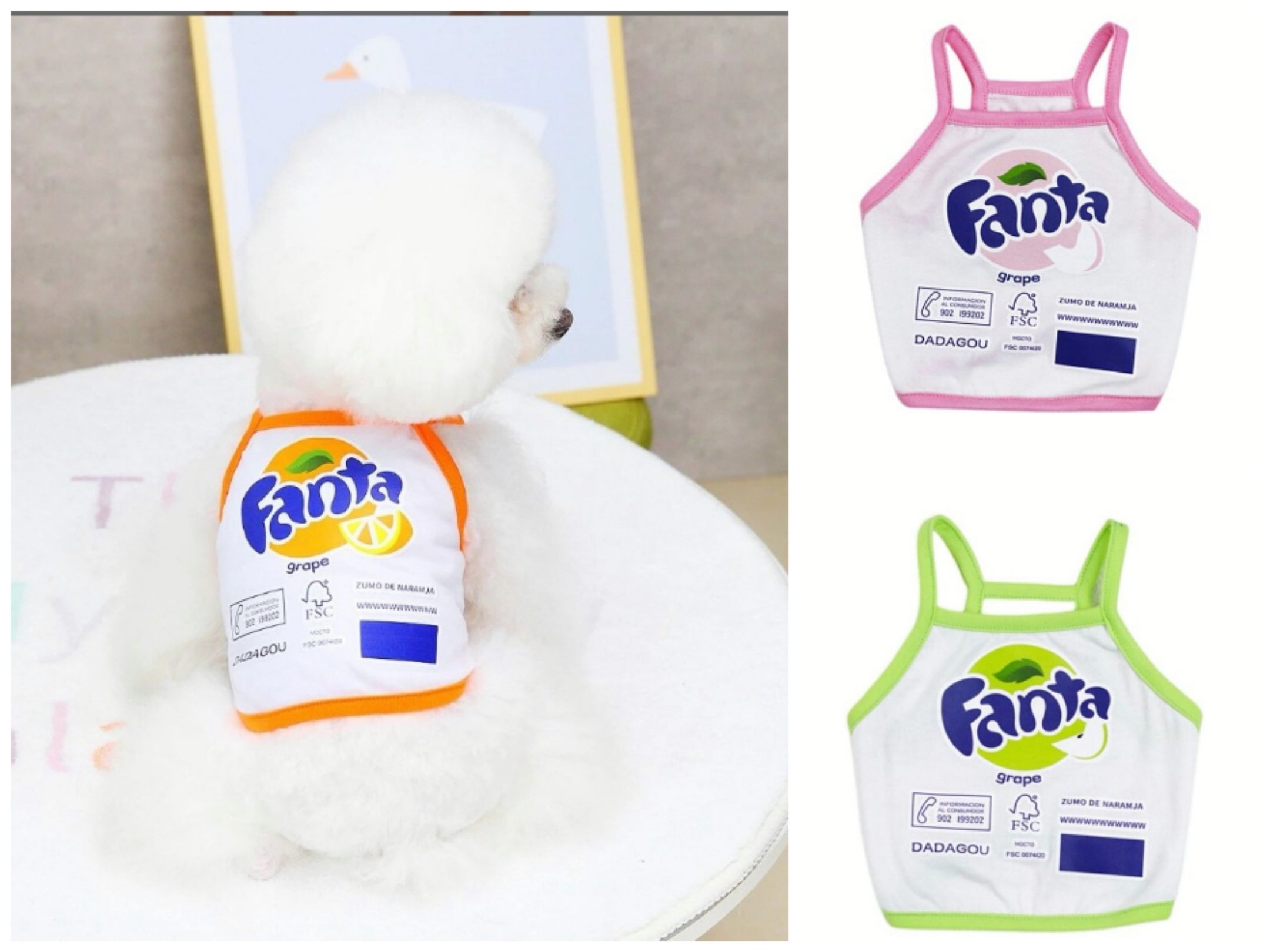 Camiseta Bebida Naranja para Perro Pequeño